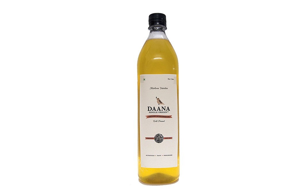 Daana Organic Sunflower Oil Cold Pressed   Glass Bottle  1 litre